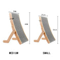 Load image into Gallery viewer, Lifestyle view of MeowShelf Trio wooden scratcher in modern home decor.
