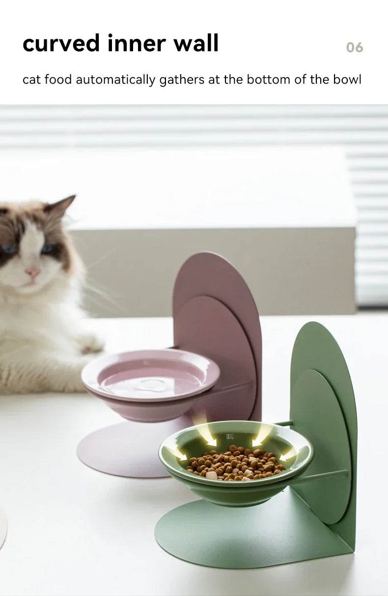 Close-up of matte finish on MeowShelf Aura premium ceramic cat bowl.