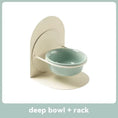 Load image into Gallery viewer, Top-down view of wide shallow dish on MeowShelf Aura ceramic cat bowl.
