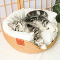 Load image into Gallery viewer, Top view of MeowShelf Breeze Nest breathable minimalist cat lounger bed.

