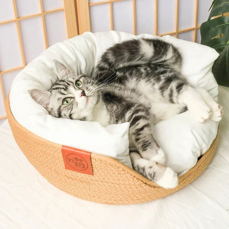 Top view of MeowShelf Breeze Nest breathable minimalist cat lounger bed.