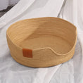 Load image into Gallery viewer, Close-up of lightweight breathable weave on MeowShelf Breeze Nest basket.
