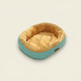 Load image into Gallery viewer, MeowShelf Cloud Oasis washable calming cat bed plush anti-anxiety donut lounger.

