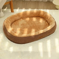 Load image into Gallery viewer, Dimensions guide for MeowShelf Cloud Oasis washable calming cat bed sizes.
