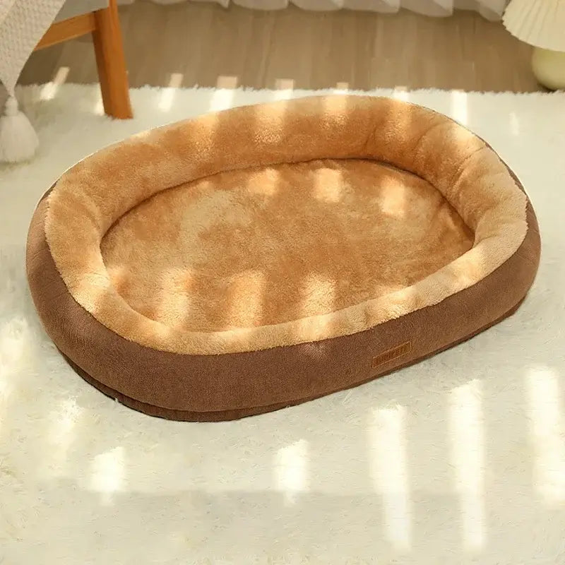 Dimensions guide for MeowShelf Cloud Oasis washable calming cat bed sizes.