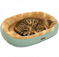 Load image into Gallery viewer, Top-down view of MeowShelf Cloud Oasis premium plush faux fur cat bed.
