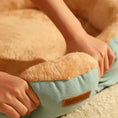Load image into Gallery viewer, Close-up texture of ultra-soft faux fur on MeowShelf Cloud Oasis cat bed.
