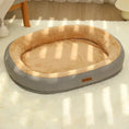 Load image into Gallery viewer, Lifestyle room view of aesthetic MeowShelf Cloud Oasis cat donut bed.
