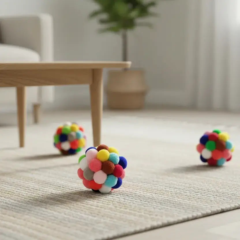 MeowShelf Kinetic Trio 3-piece interactive sensory cat toy ball set.