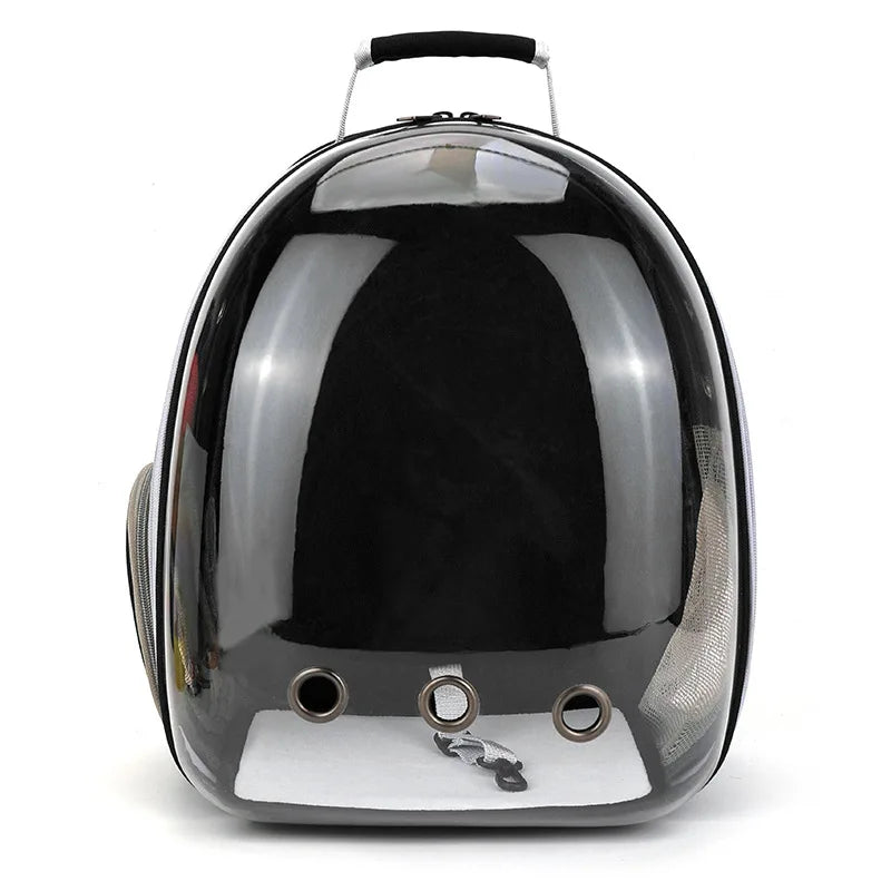 Lifestyle city stroll with aesthetic MeowShelf Panorama cat backpack.