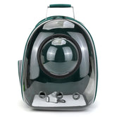 MeowShelf Panorama clear bubble cat backpack in natural outdoor lighting.
