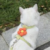 Quick-release buckle detail on MeowShelf Petal Stroll cat walking harness.