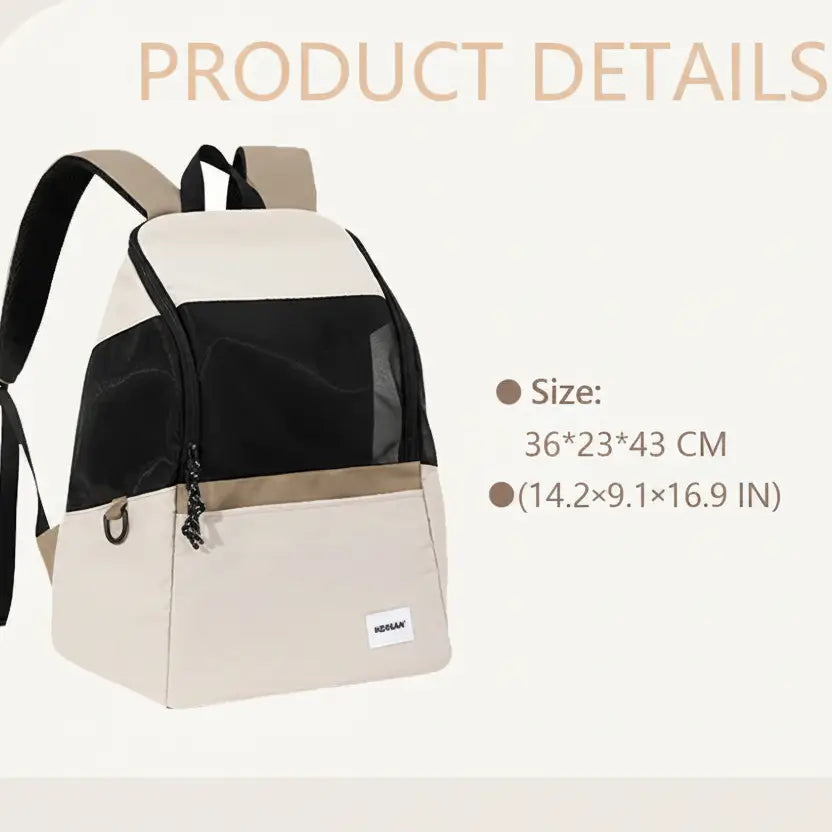 Comfortable padded shoulder straps on MeowShelf Roamer cat travel carrier.