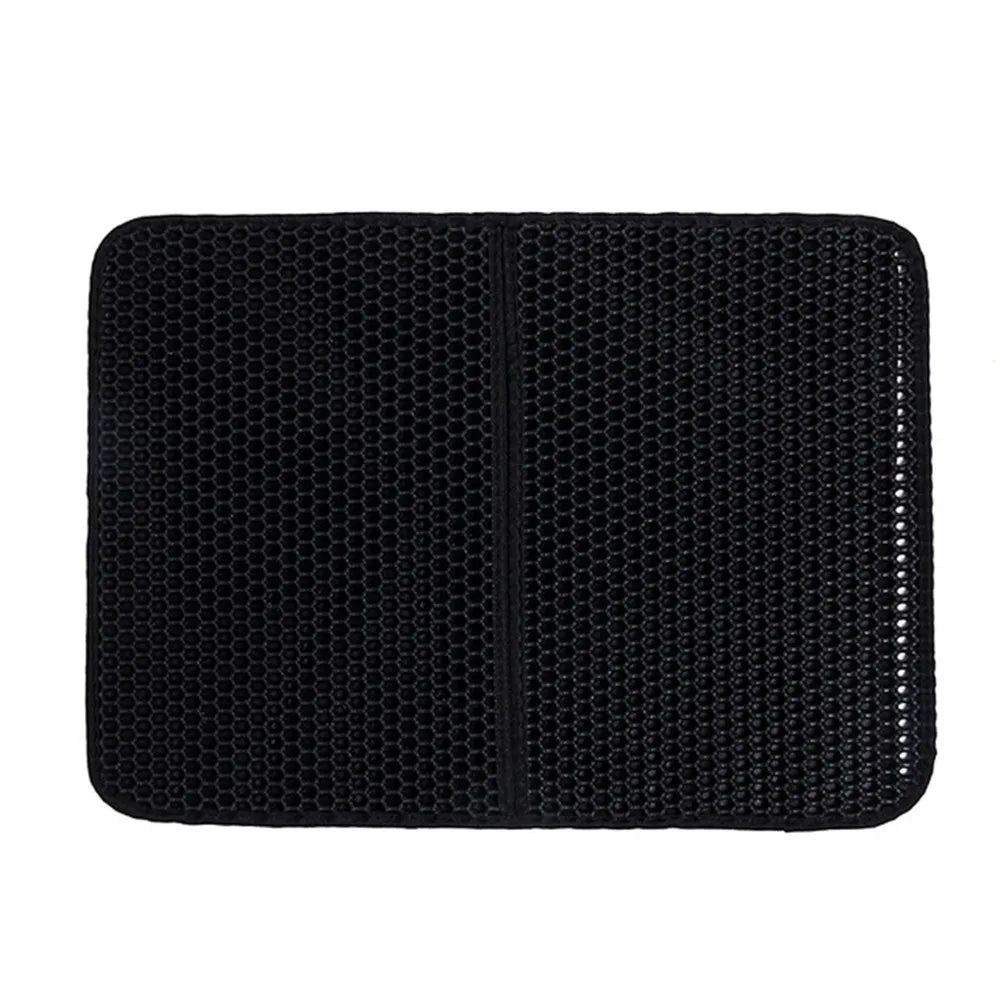 Dimensions guide for MeowShelf Tidy Step honeycomb cat litter trapping mat.