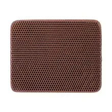 Durable edge stitching detail on premium MeowShelf Tidy Step litter mat.