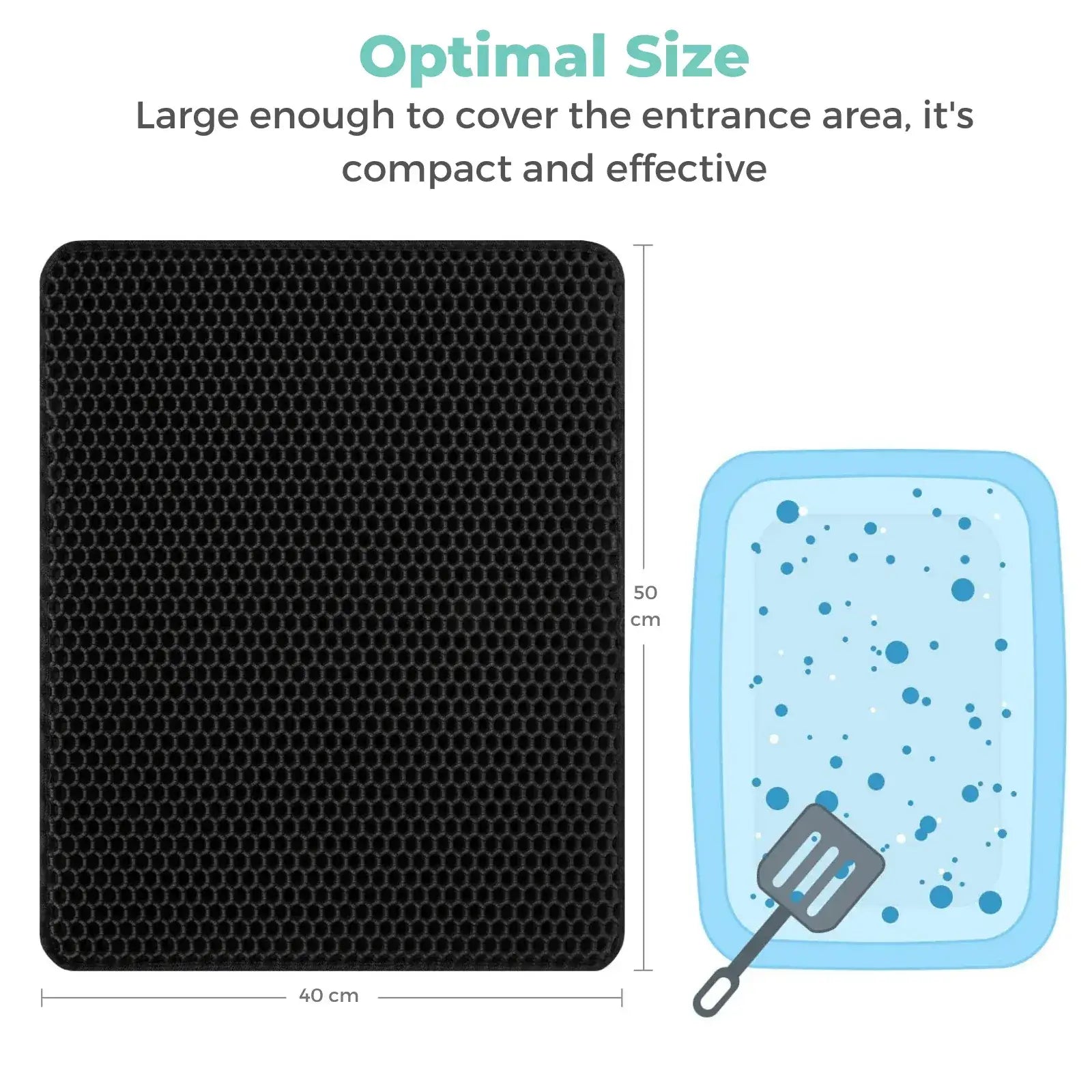 Cat walking on barefoot-friendly MeowShelf Tidy Step litter trapping mat.