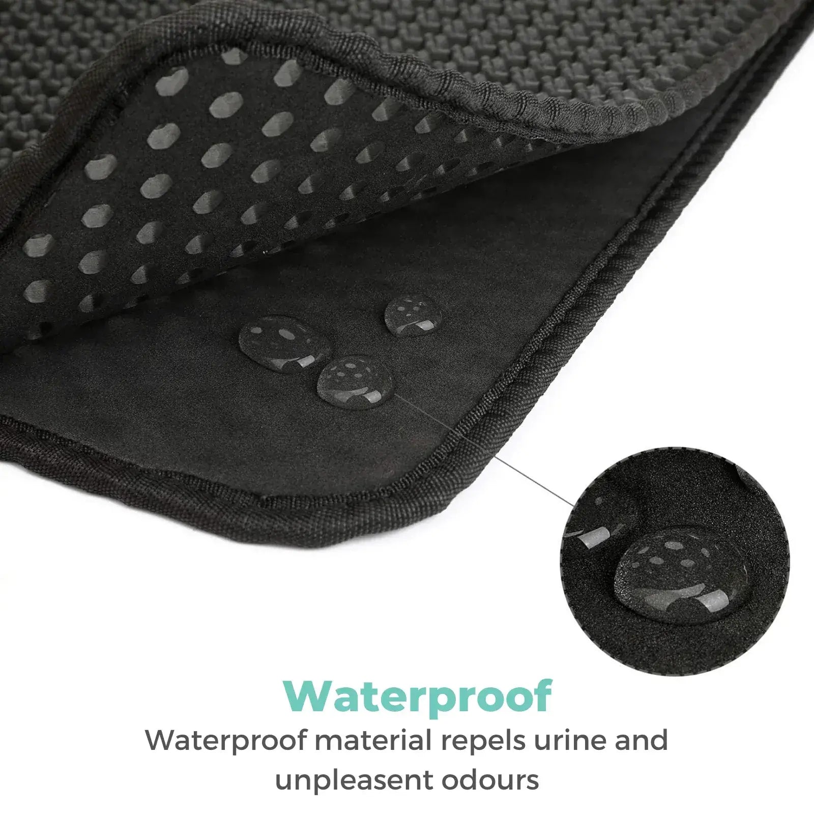 Close-up of smart honeycomb top layer on MeowShelf Tidy Step litter mat.