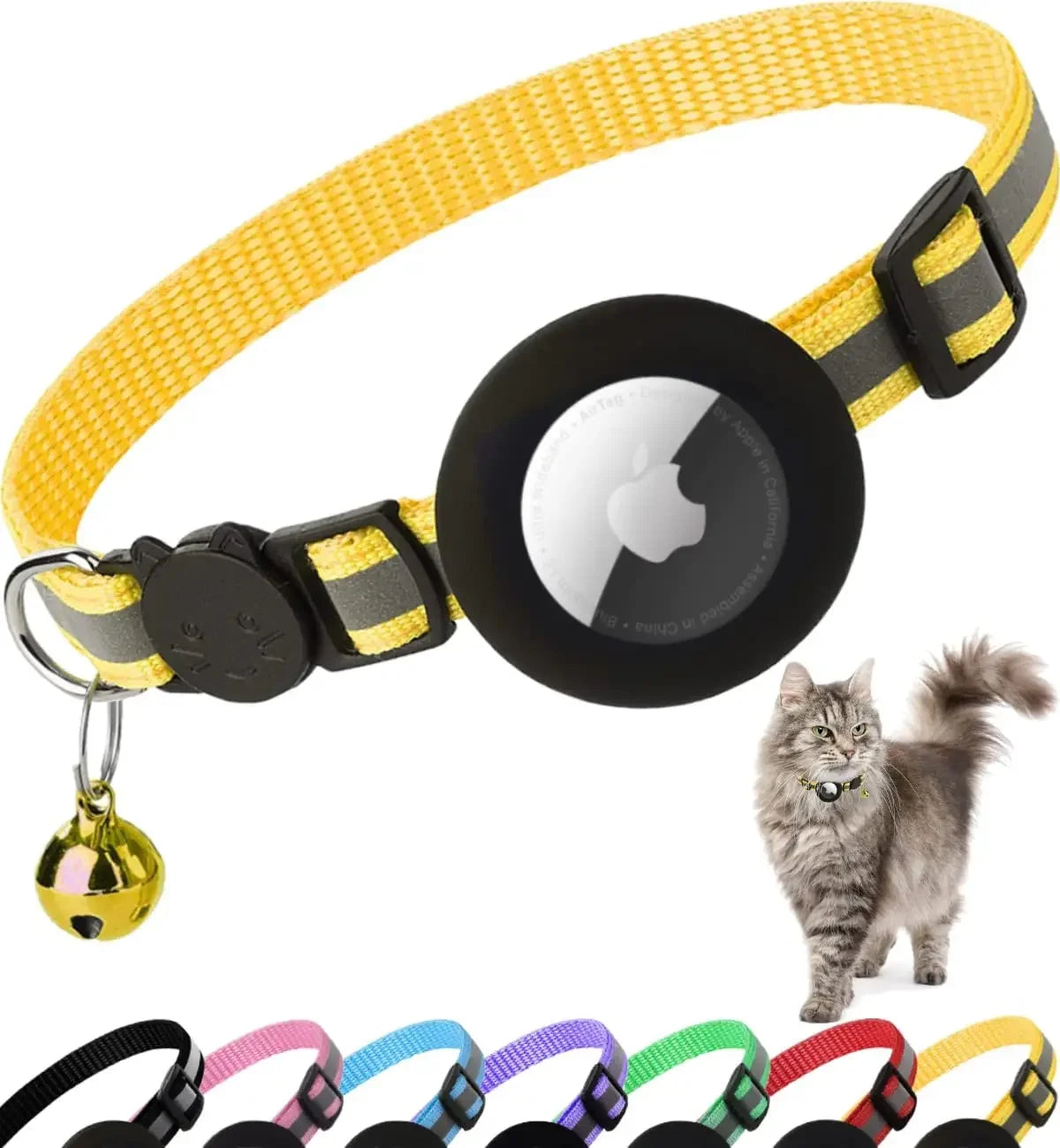 Cat exploring outdoors wearing MeowShelf Vesper reflective breakaway collar.