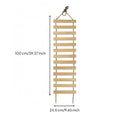 Load image into Gallery viewer, Wooden wall-mounted cat climbing ladder with rope suspension, 50cm length, premium modular cat furniture.

