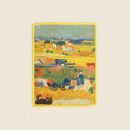 Load image into Gallery viewer, The Gallery cat wall scratcher in Harvest Gold, countryside harvest scene sisal board with yellow frame
