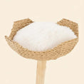 Load image into Gallery viewer, Blossom Villa Woven Flower Cat Tree product shot, close-up top detail of plush cushion, a soft cat bed resting spot.

