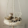 Load image into Gallery viewer, Boho Swing macrame hanging cat hammock top view — intricate rope design, handmade boho cat furniture
