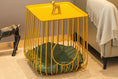 Load image into Gallery viewer, Gilded Lounge gold cat side table in room setting — chic wireframe cat furniture setup
