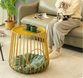 Load image into Gallery viewer, Gilded Lounge matte black cube cat side table — dual-function wireframe cat furniture for living rooms
