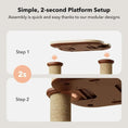 Load image into Gallery viewer, Ivory Steps Modular Cream Cat Tree product shot, bottom view of easy assembly, practical modern cat furniture.
