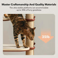 Load image into Gallery viewer, Ivory Steps Modular Cream Cat Tree, close-up detail shot of ultra-stable platforms, a safe cat tree for kittens.
