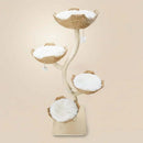 Lotus Tower 2 four-level japandi rattan cat tree front view — luxury rattan cat tower for sophisticated homes