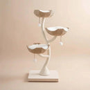 Lotus Tower Japandi wicker flower cat tree in cream — hand-woven baskets, aesthetic cat tower