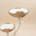 Load image into Gallery viewer, Lotus Tower Japandi Flower Cat Tree product shot, close-up top view of padded basket tops with washable cat bed pads.
