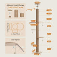 Load image into Gallery viewer, Nordic Spire floor-to-ceiling cat tree height schematic — adjustable no-drill cat furniture for apartments
