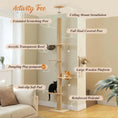 Load image into Gallery viewer, Nordic Spire floor-to-ceiling cat tree ceiling mount — stable no-wobble tension rod cat tower
