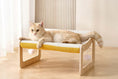Load image into Gallery viewer, NordicCurve elevated sisal cat lounge — suspended toy ball, wooden cat scratcher and perch combo
