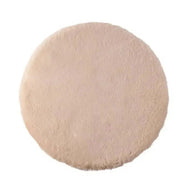 Plush Refresh Round Faux Fur Replacement Cushion, product shot bottom view showing the solid color finish.