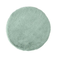 Plush Refresh Round Faux Fur Replacement Cushion, straight-on view of the smooth texture and tranquil hue.