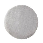 Eucalyptus Green faux fur round cat cushion — shaggy replacement pad for cat baskets and beds