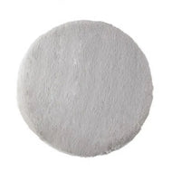 Plush Refresh Round Faux Fur Replacement Cushion, centered top view showing the shaggy texture for warmth.