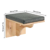 Skywalk cushioned cat wall shelf rear view — floating cat bed shelf, modular wall cat furniture