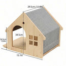 Skywalk house-shaped cat wall condo — modular cat wall climbing system component, wood cat house