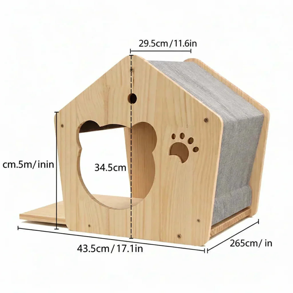 Skywalk Peek-a-Boo Box House, wall-mounted wooden cat house